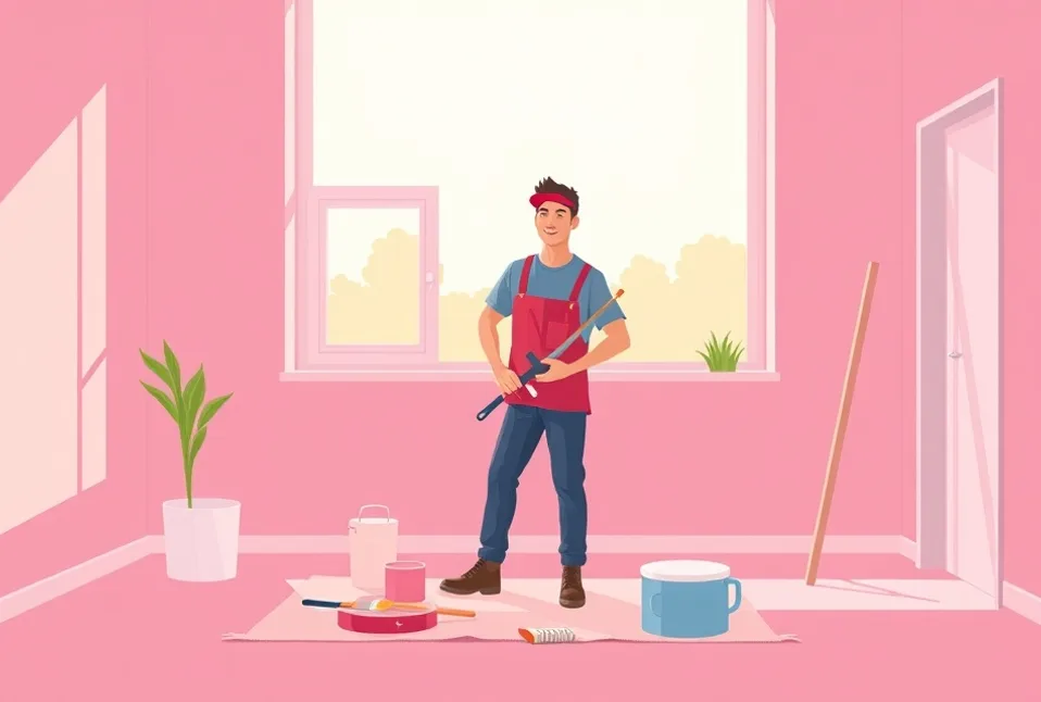 Intérieur rénové après travaux de peinture à Arles